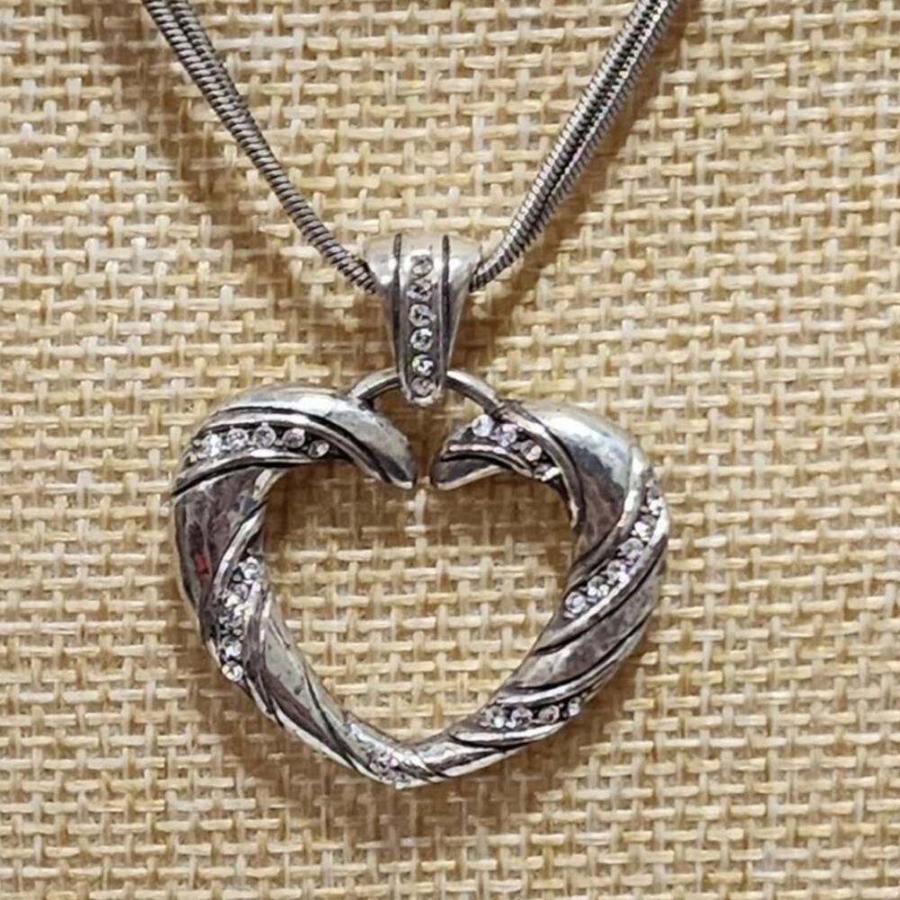 Brighton Crystal Jeweled Heart Pendant Necklace